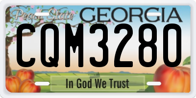 GA license plate CQM3280