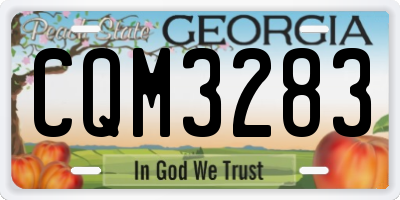 GA license plate CQM3283