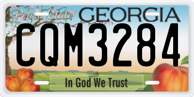 GA license plate CQM3284