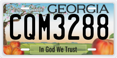 GA license plate CQM3288