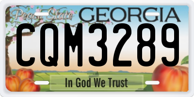 GA license plate CQM3289