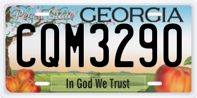GA license plate CQM3290
