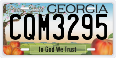 GA license plate CQM3295