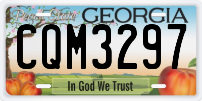 GA license plate CQM3297