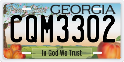 GA license plate CQM3302