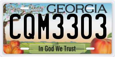 GA license plate CQM3303