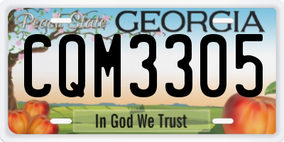 GA license plate CQM3305
