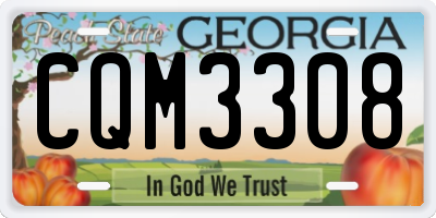 GA license plate CQM3308