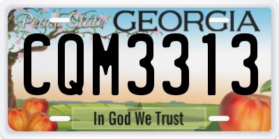 GA license plate CQM3313