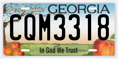 GA license plate CQM3318