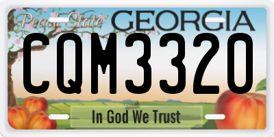 GA license plate CQM3320