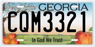 GA license plate CQM3321