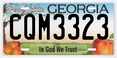 GA license plate CQM3323
