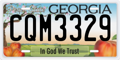 GA license plate CQM3329