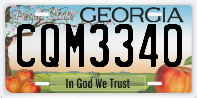 GA license plate CQM3340