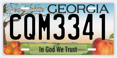 GA license plate CQM3341
