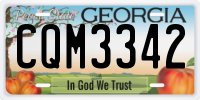 GA license plate CQM3342