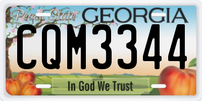 GA license plate CQM3344