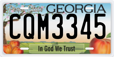 GA license plate CQM3345