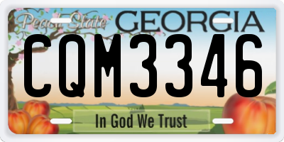 GA license plate CQM3346