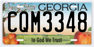 GA license plate CQM3348