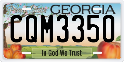 GA license plate CQM3350