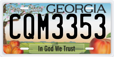 GA license plate CQM3353