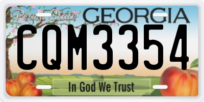GA license plate CQM3354