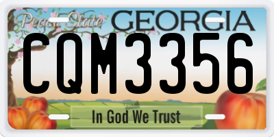 GA license plate CQM3356
