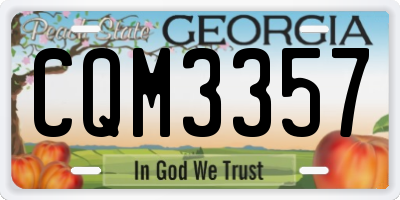 GA license plate CQM3357