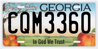 GA license plate CQM3360