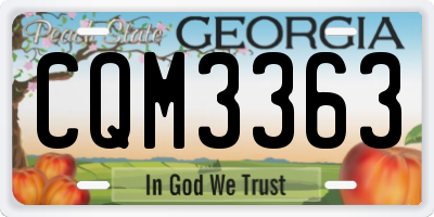 GA license plate CQM3363