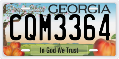 GA license plate CQM3364