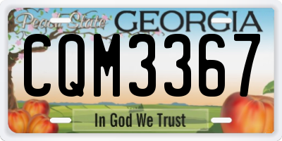 GA license plate CQM3367