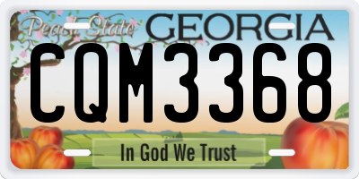 GA license plate CQM3368