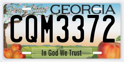 GA license plate CQM3372