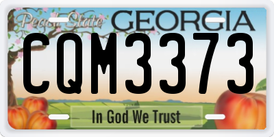 GA license plate CQM3373