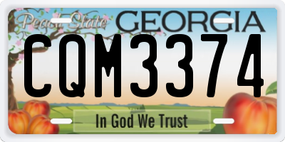 GA license plate CQM3374