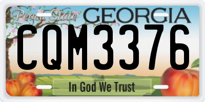 GA license plate CQM3376