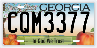 GA license plate CQM3377