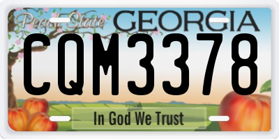 GA license plate CQM3378