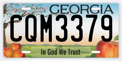 GA license plate CQM3379