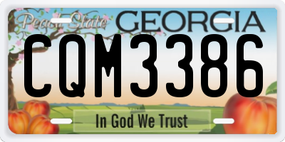 GA license plate CQM3386