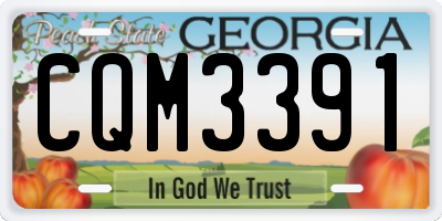 GA license plate CQM3391