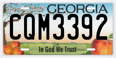 GA license plate CQM3392