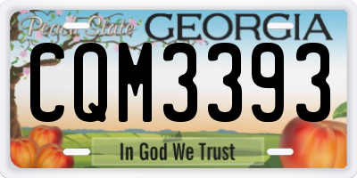 GA license plate CQM3393