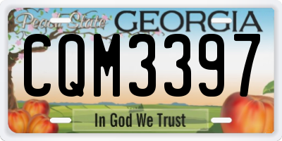GA license plate CQM3397