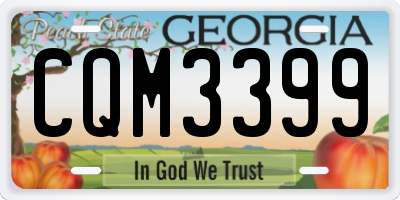 GA license plate CQM3399