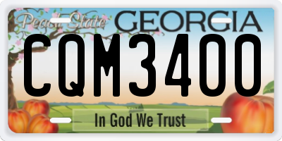 GA license plate CQM3400