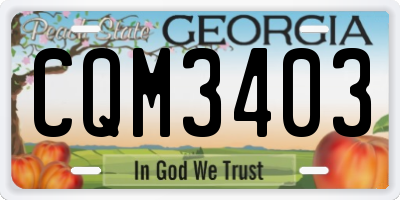 GA license plate CQM3403